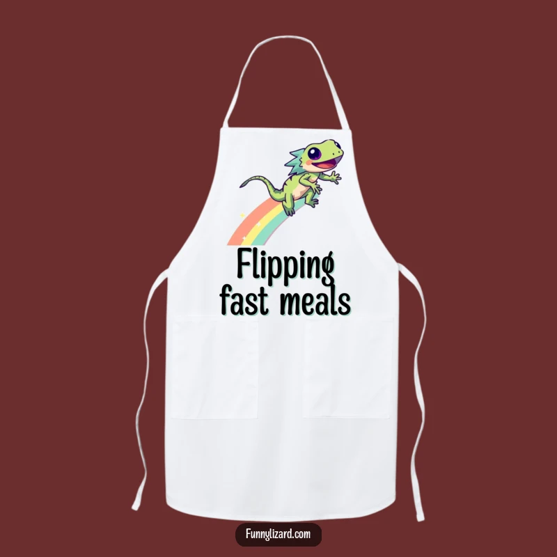 Funny Lizard Rainbow Apron: Sparkle Zoom Kitchen Fun Gift Chef