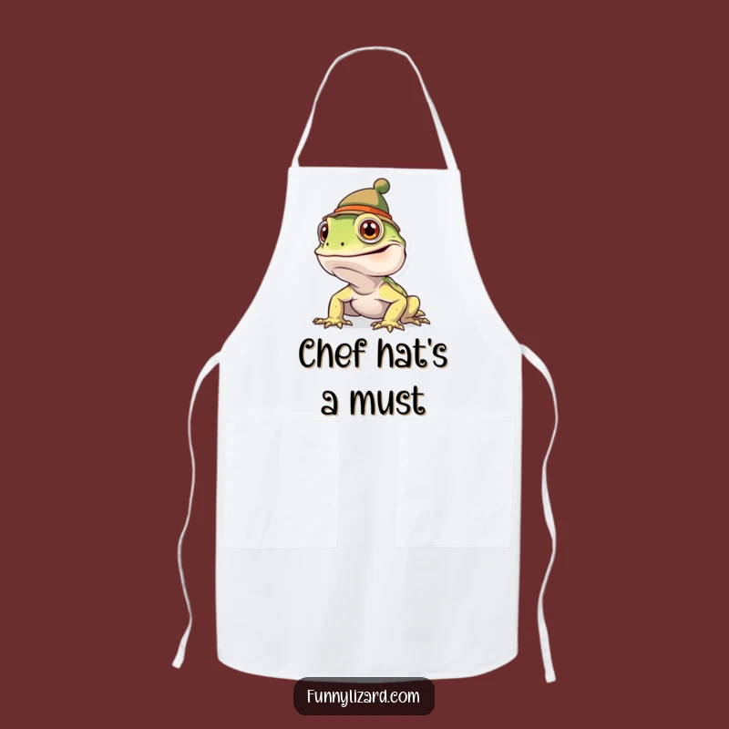Funny Goofy Lizard Hat Apron - Hilarious Kitchen Accessory Gift