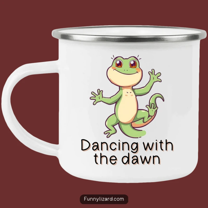 Funny Lizard Dancing Camp Mug - Durable and Hilarious Outdoor Gift