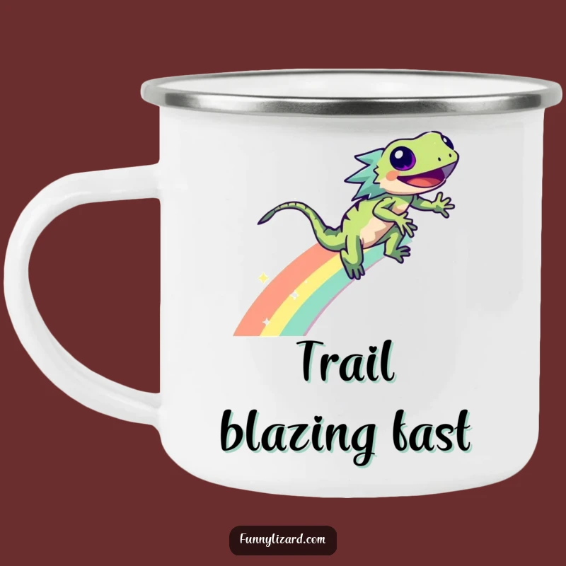 Durable Funny Lizard Rainbow Camping Mug: Sparkle Zoom Outdoor Gift