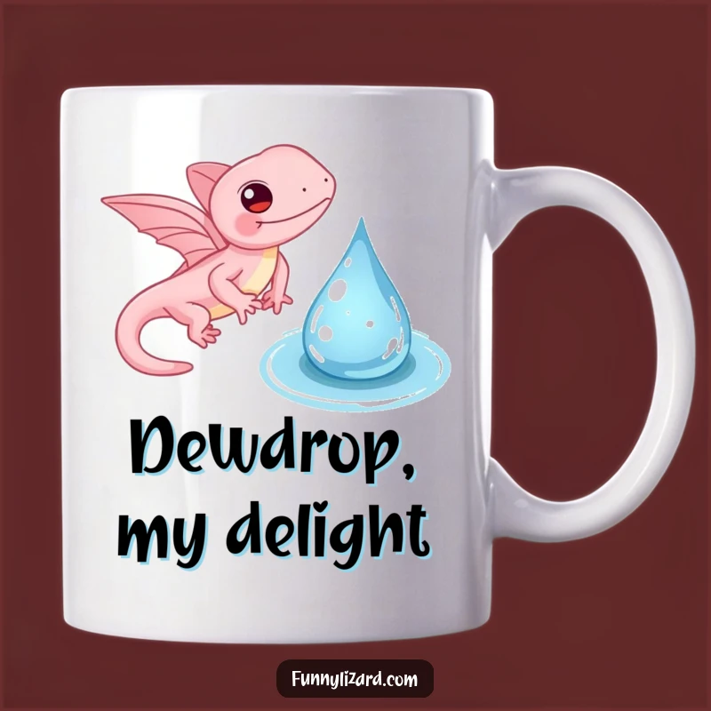 Funny Pink Lizard Mug - Tiny Wings Flapping Water Droplet Design, Whimsical Gift