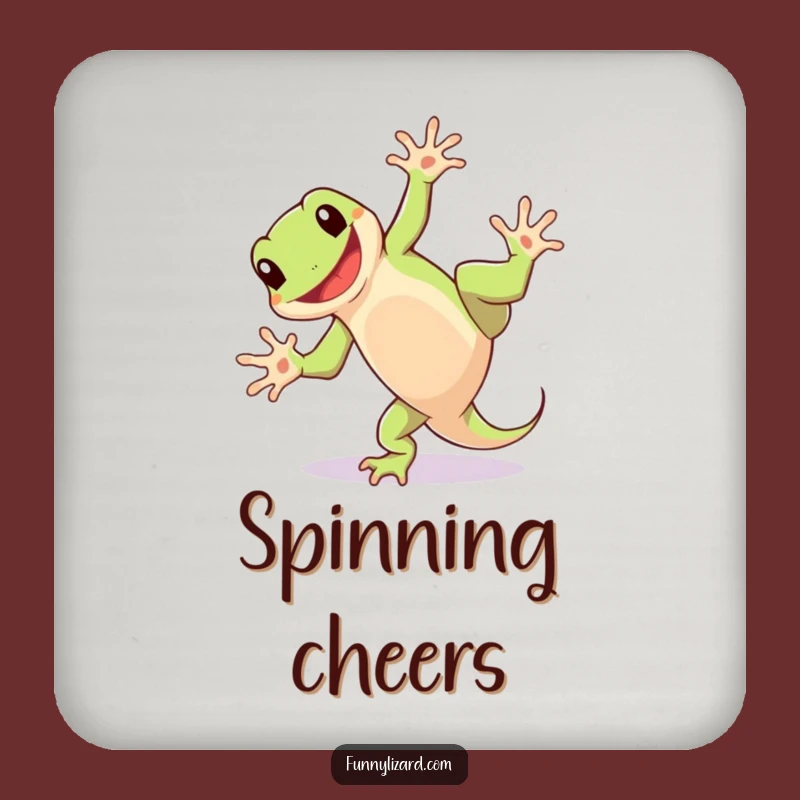 Funny Lizard Cartwheel Coasters: Protect Surfaces with Playful Humor!