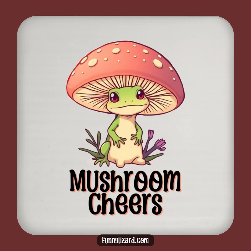 Funny Lizard Mushroom Coasters: Enchanted Protection with Humorous Style!