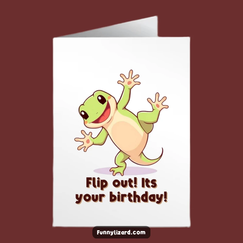 Free Printable Lizard Card: Cartwheel Funnies Funny Birthday Downloadable Gift