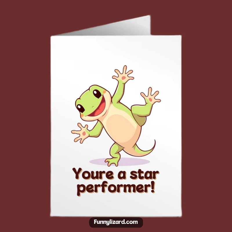 Lizard Cartwheel Card: Free Printable Congrats Funny Downloadable Gift for Aces
