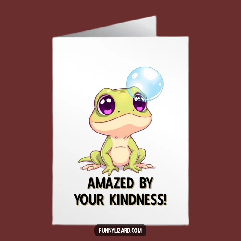 Free Printable Thank You Card: Surprised Lizard, Funny Gratitude