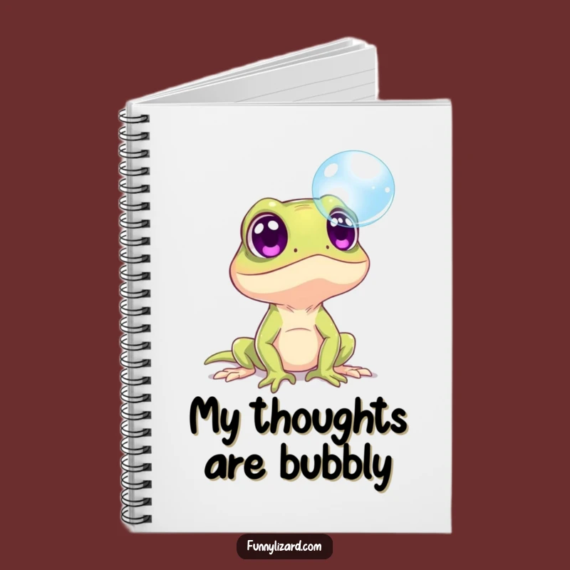Funny Surprised Lizard Bubble Notebook - Hilarious Gift for Notes