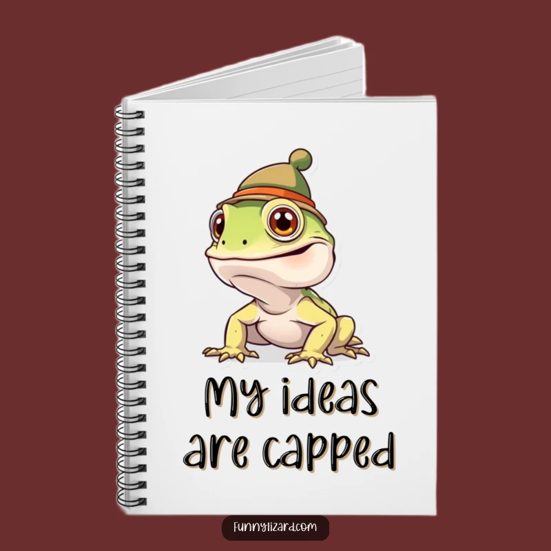Funny Goofy Lizard Hat Notebook - Hilarious Gift for Notes and Ideas