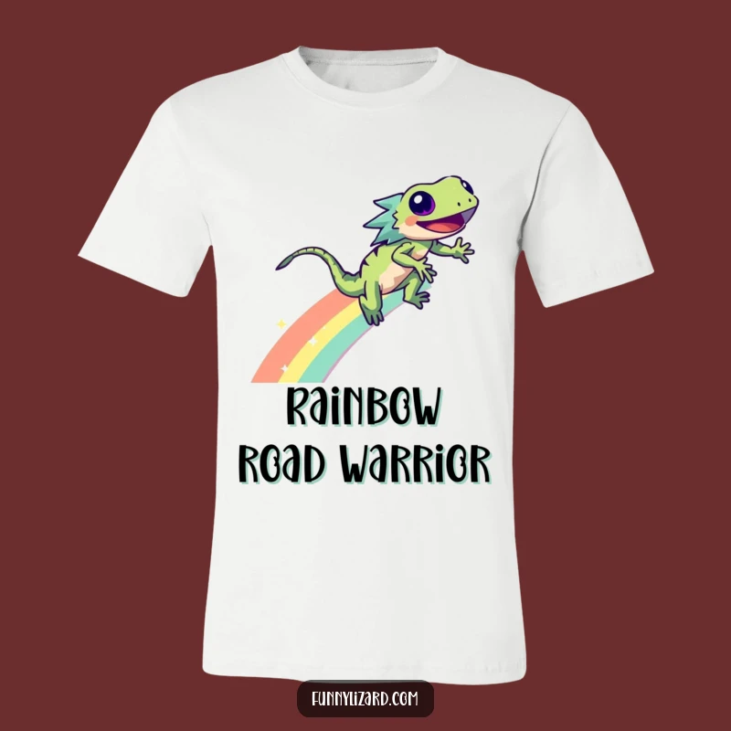 Funny Sparkle Lizard Rainbow T-Shirt: Energetic Zoom Tee for Cool Guys