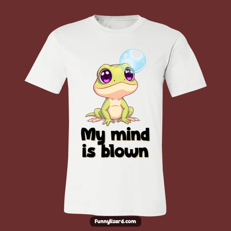 Funny Surprised Lizard Bubble T-Shirt - Wide-Eyed Wonder Tee Gift