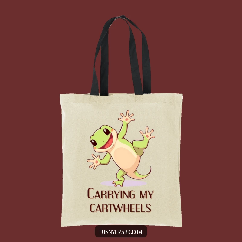 Funny Lizard Cartwheel Tote Bag: Carry Fun with Humorous Flair!